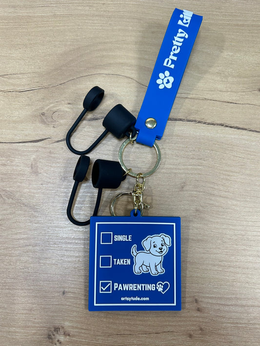 Single, Taken, Pawrenting DOGS - Key chain